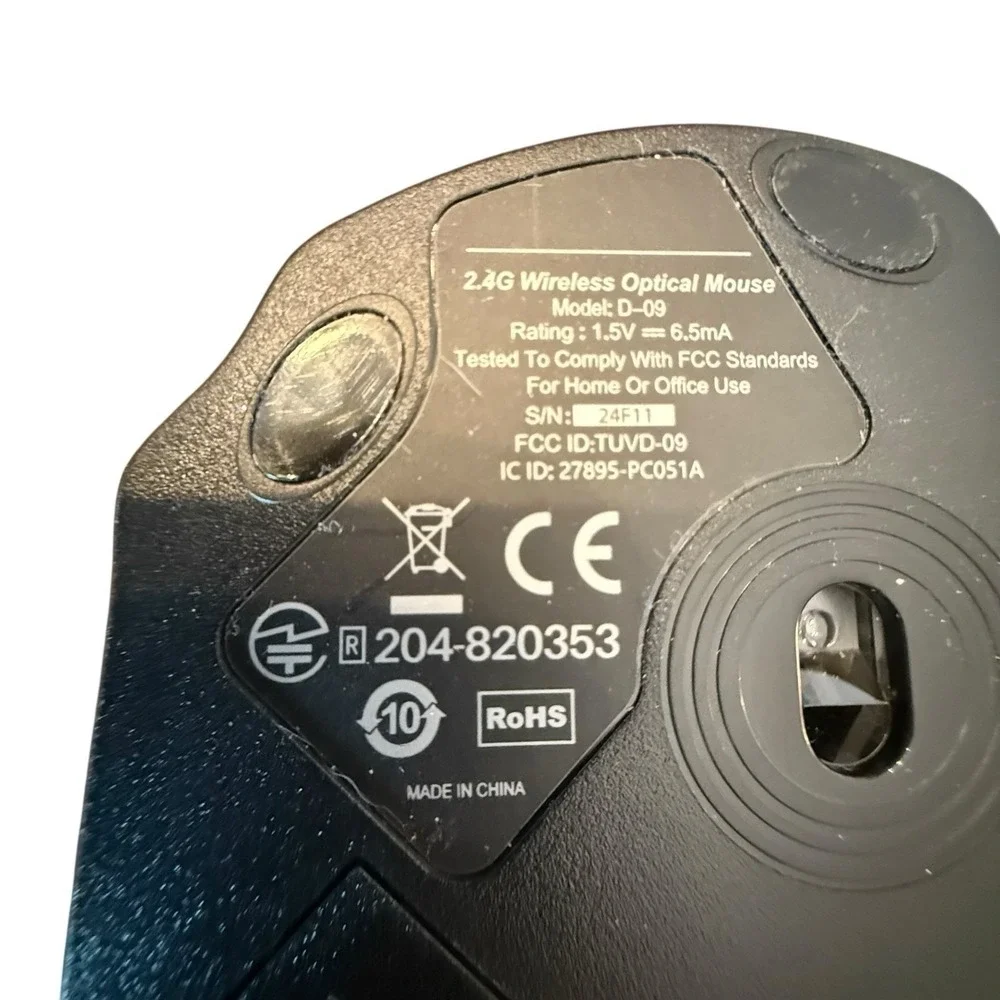 Wireless Mouse Black Ergonomic Computer Mouse‎ with Adjustable DPI